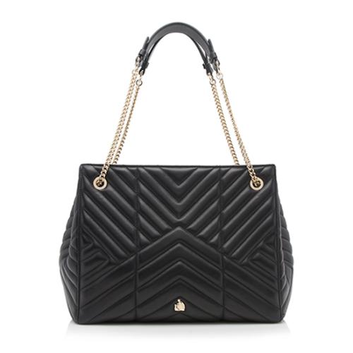 Lanvin Quilted Chevron Leather Matelasse Chain Tote