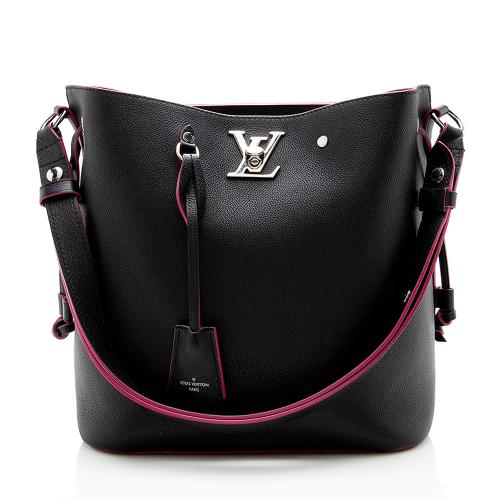 Louis Vuitton Lockme Bucket Bag Black Calfskin! Authentic, Luxury