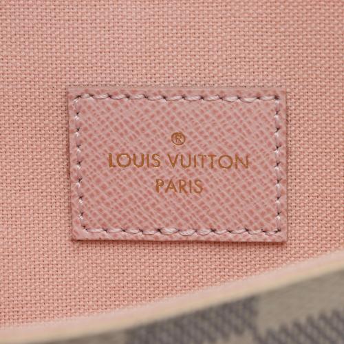 Louis Vuitton Pink Leather And Damier Azur Canvas Felicie Pochette Louis  Vuitton