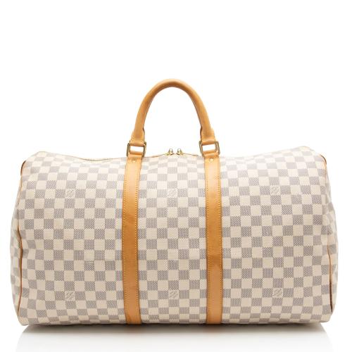 Louis Vuitton Damier Azur Keepall 50 Duffle Bag