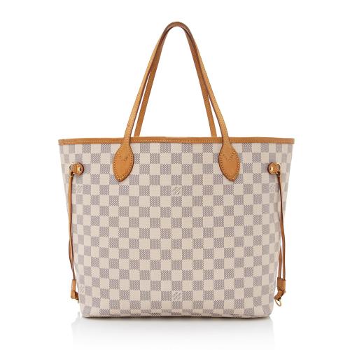 NEW LOUIS VUITTON Neverfull MM Tote Bag Damier Azur Pink ❤️ HOT GIFT-  France