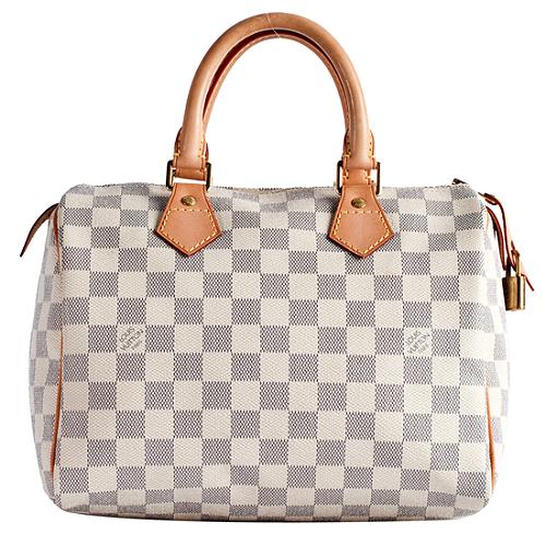 Louis Vuitton Damier Azur Speedy 25 Satchel Handbag