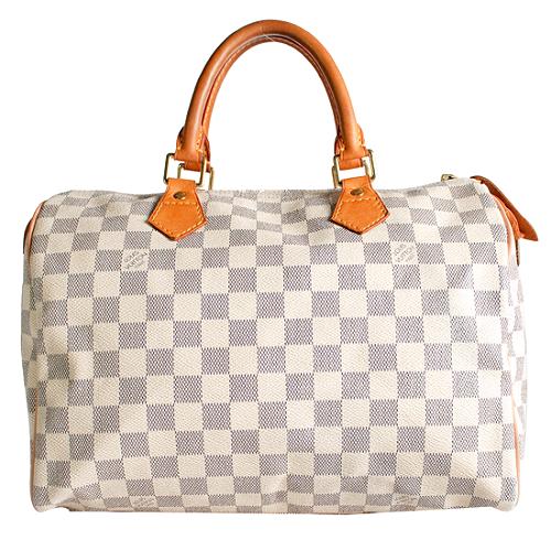 Louis Vuitton Damier Azur Speedy 30 Satchel Handbag