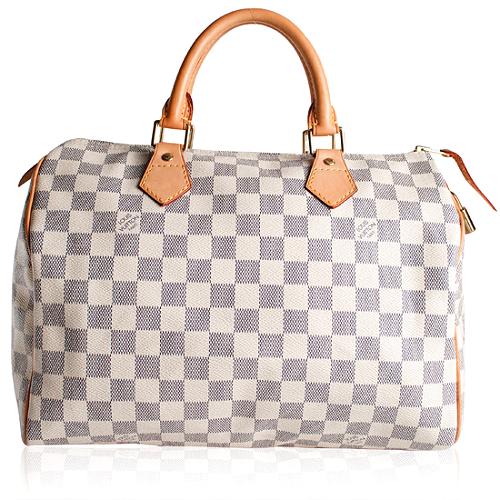 Louis Vuitton Damier Azur Speedy 35 Satchel Handbag