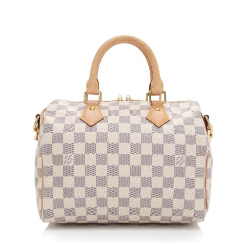 Louis Vuitton Speedy Bandouliere Top Handle Bag 25 Damier Azure