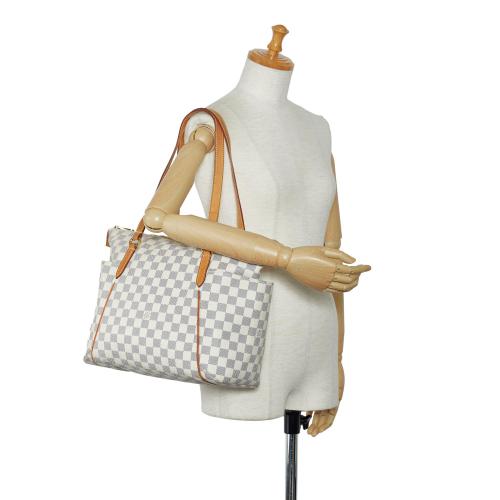 LOUIS VUITTON Damier Azur Totally MM Shoulder Bag off-white