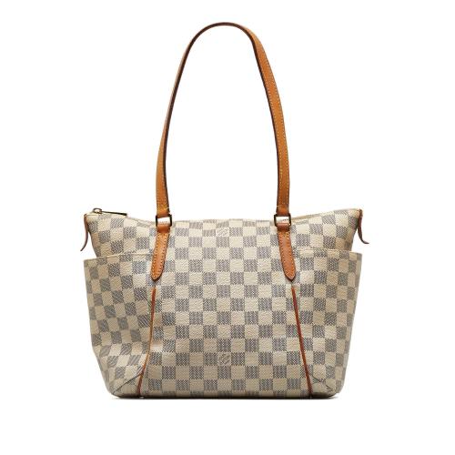 LOUIS VUITTON Totally MM Damier Azur Shoulder Bag White