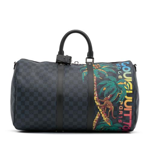 Louis Vuitton Damier Cobalt Jungle Keepall Bandouliere 45