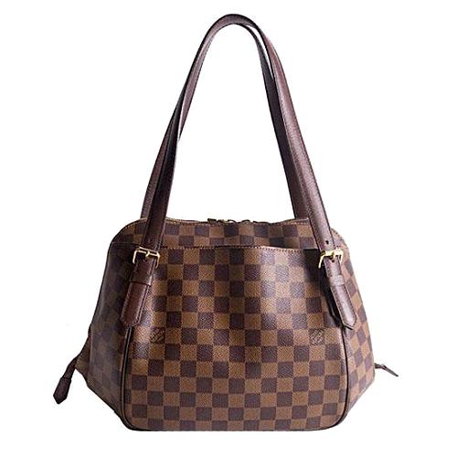 Louis Vuitton Damier Ebene Belem MM Shoulder Handbag