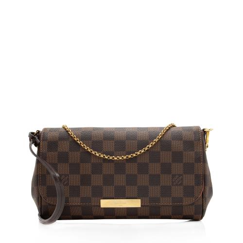 LOUIS VUITTON Favorite MM Damier Ebene Crossbody Bag Brown