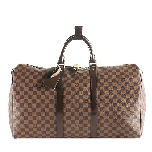 Louis Vuitton Damier Ebene Keepall 50 Duffle Bag
