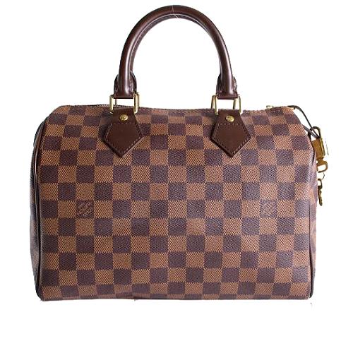 Louis Vuitton Damier Ebene Speedy 25 Satchel Handbag