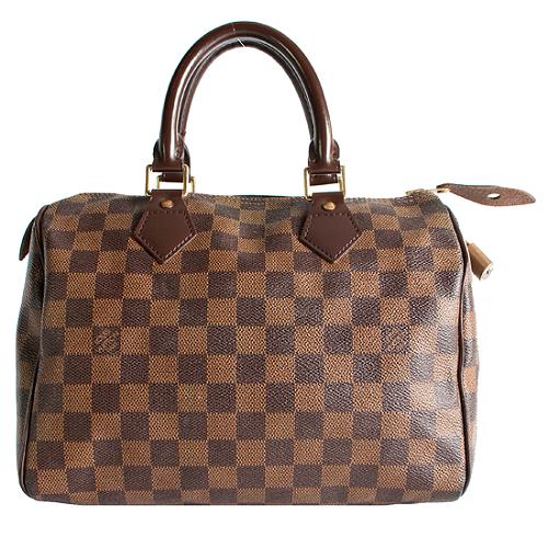 Louis Vuitton Damier Ebene Speedy 25 Satchel Handbag
