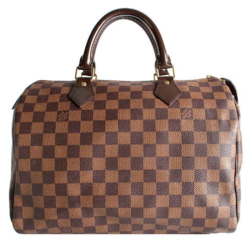 Louis Vuitton Damier Ebene Speedy 30 Satchel Handbag