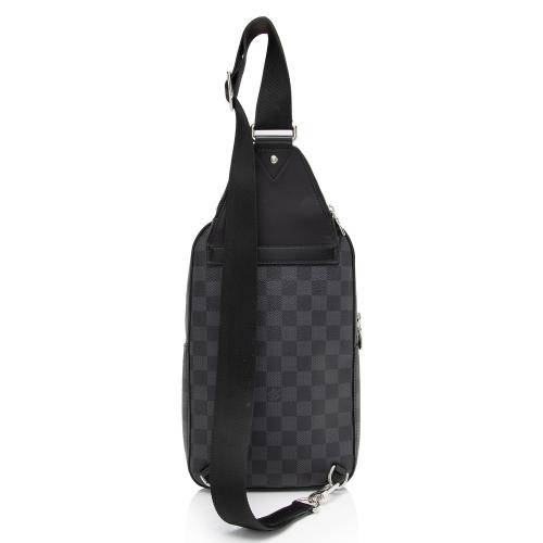 LOUIS VUITTON Avenue Sling Damier Graphite Crossbody Bag Black