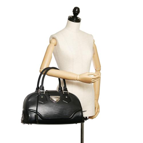 Louis Vuitton Black Epi Leather Bowling Montaigne GM Satchel Bag