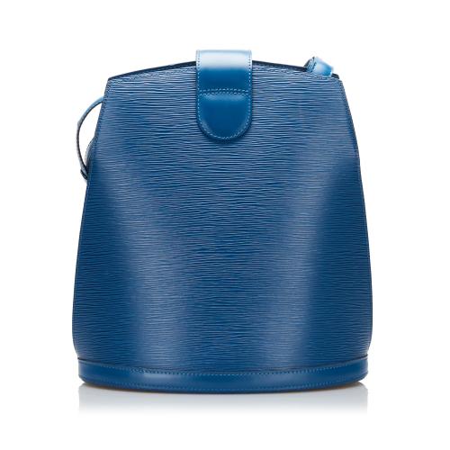 Louis Vuitton Cluny Blue Epi Leather Satchel Cross Body Bag