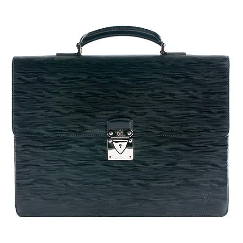 Louis Vuitton Bassano GM Epi Noir Black Work Bag Briefcase