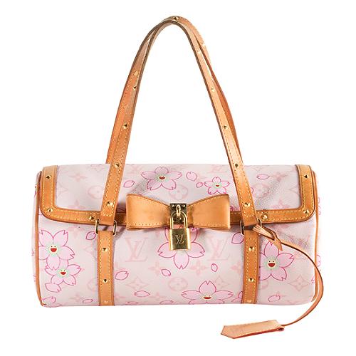 Louis Vuitton Limited Edition Cherry Blossom Papillon Satchel Handbag 9081