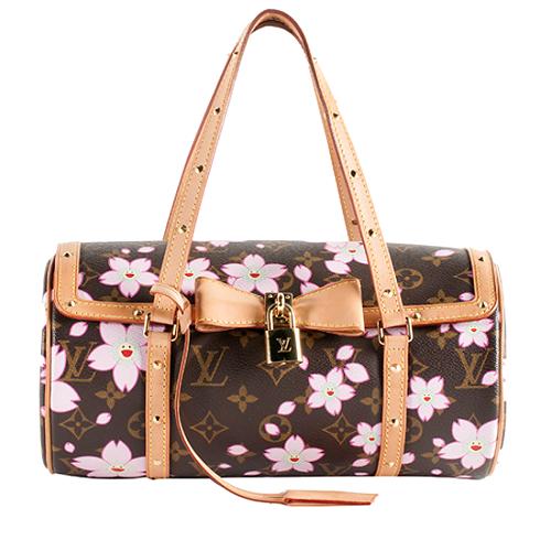 Louis Vuitton Limited Edition Cherry Blossom Papillon Satchel Handbag