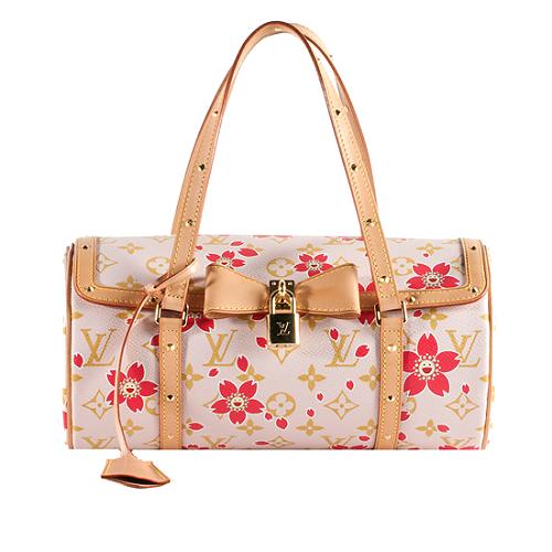 Louis Vuitton Limited Edition Cherry Blossom Papillon Satchel Handbag