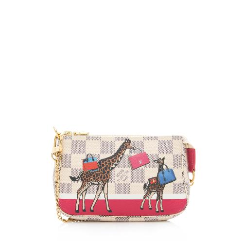 Louis Vuitton Limited Edition Damier Azur Animation Giraffe Mini Pochette Access