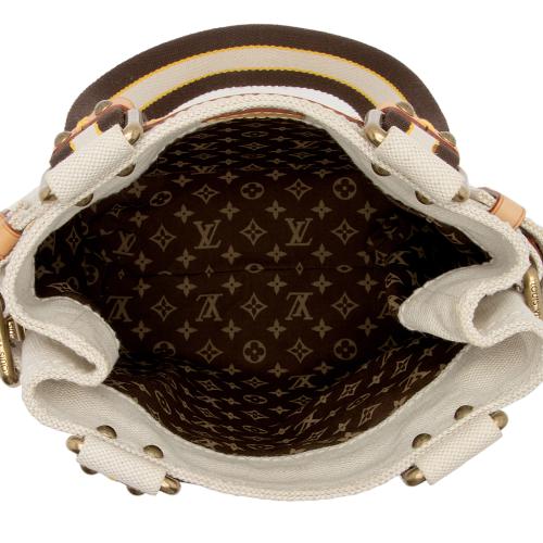 Louis Vuitton - Red Toile Globe Shopper Cabas PM Bag Cream