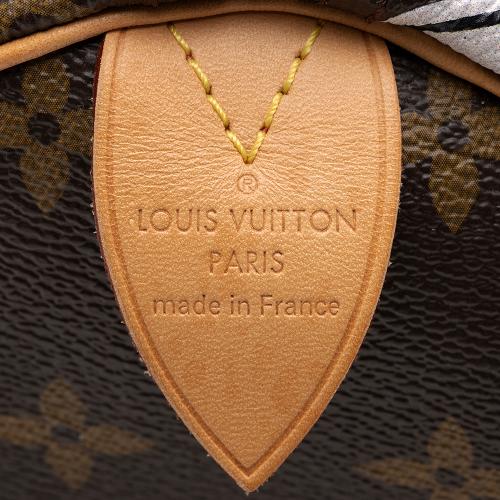 Louis Vuitton Limited Edition Monogram Canvas Chain Flower Speedy 30 Satchel