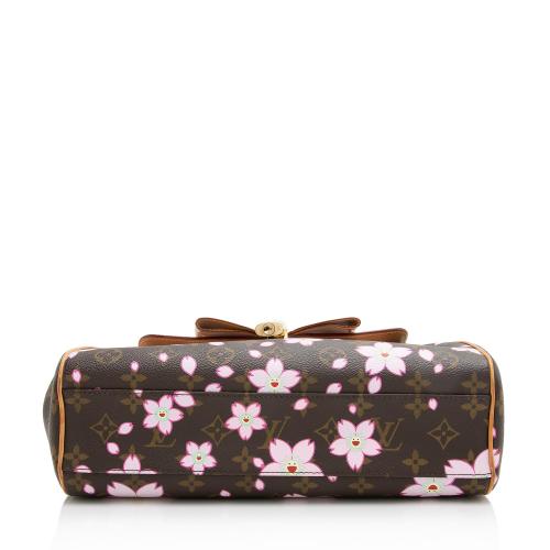 Louis Vuitton Brown And Pink Monogram Cherry Blossom Coated Canvas