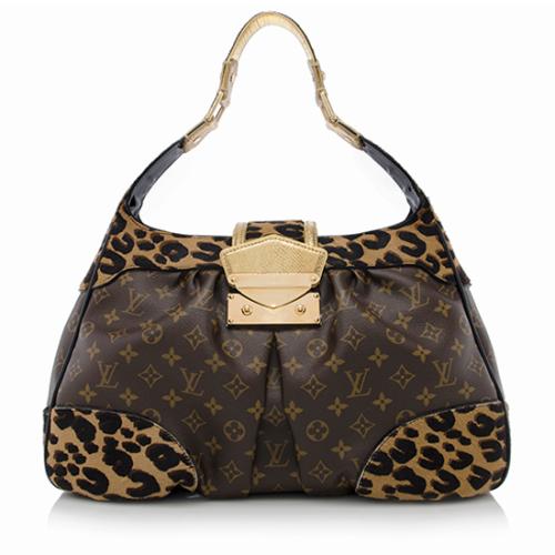 Louis Vuitton Limited Edition Monogram Canvas Leopard Polly Shoulder Bag