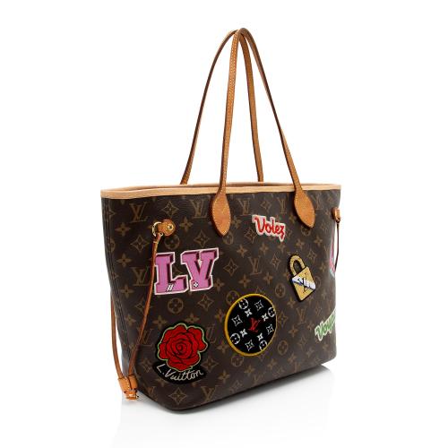 Louis Vuitton Limited Edition Monogram Canvas Patches Neverfull MM Tote
