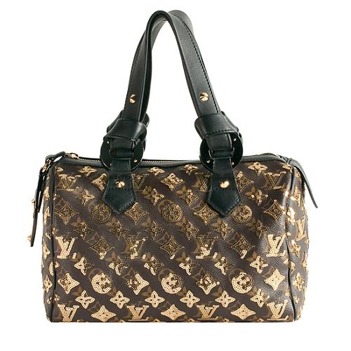Louis Vuitton Limited Edition Monogram Eclipse Speedy Satchel Handbag