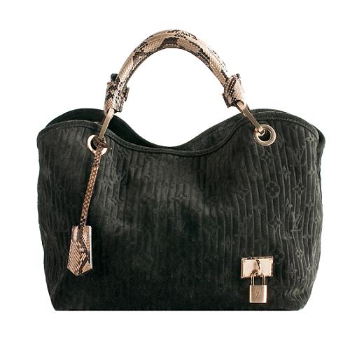 Louis Vuitton Limited Edition Monogram Embossed Suede Whisper PM Satchel Handbag