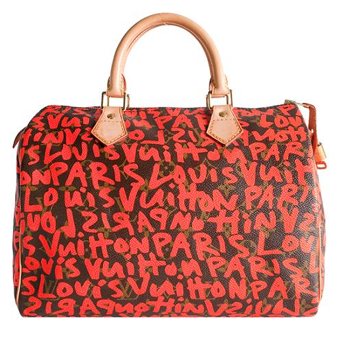 Louis Vuitton Limited Edition Monogram Graffiti Speedy Handbag