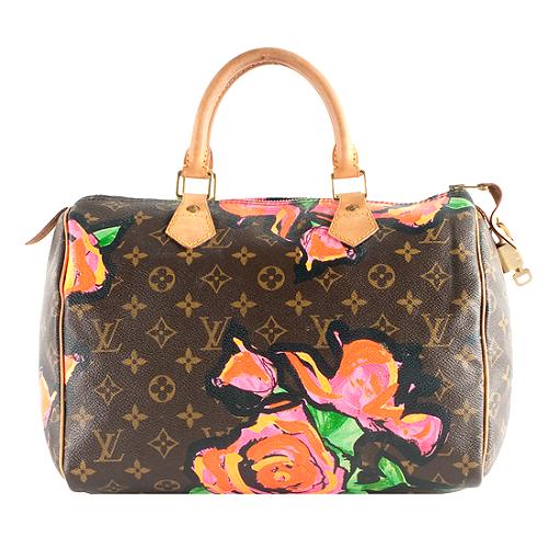 Louis Vuitton Limited Edition Monogram Roses Speedy Satchel Handbag