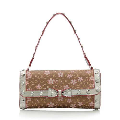 Louis Vuitton Limited Edition Monogram Satin Cherry Blossom Shoulder Bag