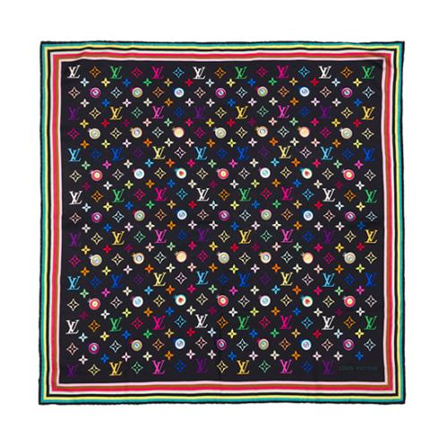Louis Vuitton Limited Edition Multicolore Eye Love You Silk Scarf