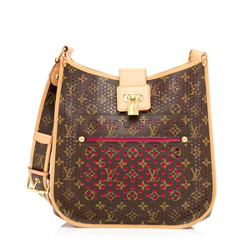 LOUIS VUITTON Limited Edition Perforated Musette Bag (Monogram & Fuchsia )