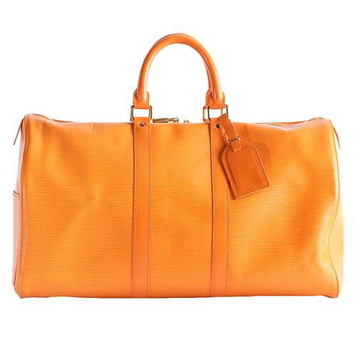 Louis Vuitton Mandarin Orange Epi Leather Keepall 45 Duffel Bag