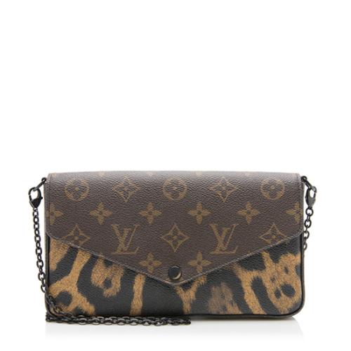 Louis Vuitton Monogram Canvas Animal Print Felicie Wallet On Chain Bag