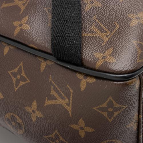 LOUIS VUITTON Brown Monogram Coated Canvas & Black Leather Josh Backpack