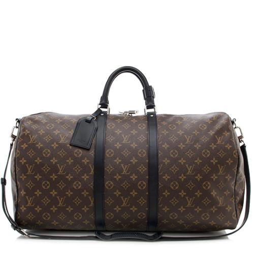 Louis Vuitton Monogram Macassar Keepall Bandouliere 55 Duffle Bag