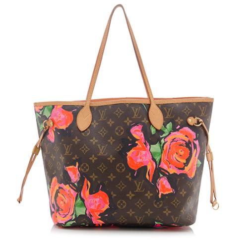 Louis Vuitton Limited Edition Monogram Canvas Roses Neverfull MM Tote