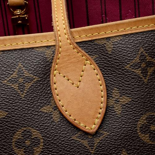 LV Neverfull PM Monogram Canvas with Leather and Gold Hardware