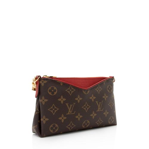 Louis Vuitton Bag Monogram Canvas Red Leather Pallas Shopper Hand