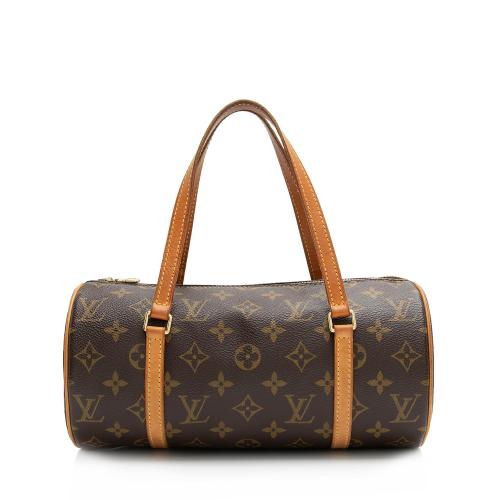 LOUIS VUITTON Papillon 26 Monogram Canvas Satchel Bag Brown