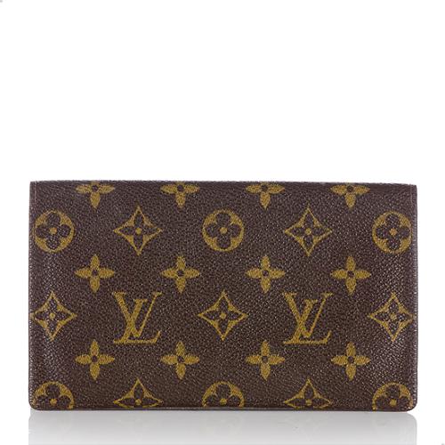 Louis Vuitton Monogram Canvas Simple Checkbook Cover