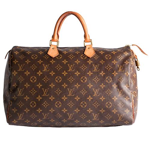 Louis Vuitton Monogram Canvas Speedy 40 Satchel Handbag