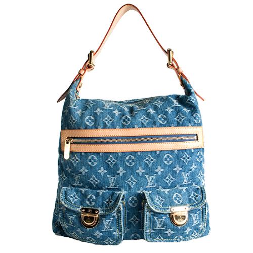 Louis Vuitton Monogram Denim Baggy GM Shoulder Handbag