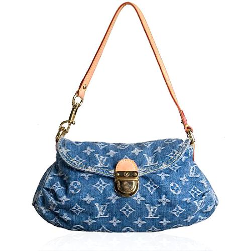 Louis Vuitton Monogram Denim Mini Pleaty Shoulder Handbag